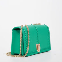 Load image into Gallery viewer, Josie Green Leather Bag with Chain Strap