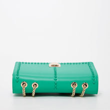 Load image into Gallery viewer, Josie Green Leather Bag with Chain Strap