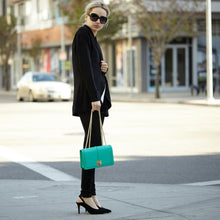 Load image into Gallery viewer, Josie Green Leather Bag with Chain Strap