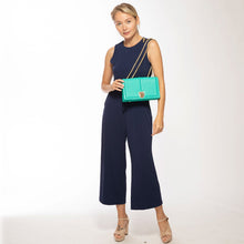 Load image into Gallery viewer, Josie Green Leather Bag with Chain Strap