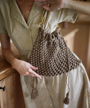 Load image into Gallery viewer, LYON Macrame Tote Bag, in Toasted Beige