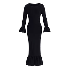 Load image into Gallery viewer, MARJORIE Bamboo Ruffle Dress, in Black