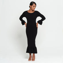 Load image into Gallery viewer, MARJORIE Bamboo Ruffle Dress, in Black
