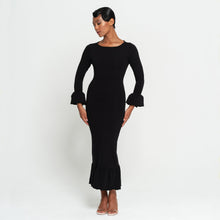 Load image into Gallery viewer, MARJORIE Bamboo Ruffle Dress, in Black