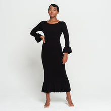 Load image into Gallery viewer, MARJORIE Bamboo Ruffle Dress, in Black