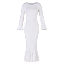 Load image into Gallery viewer, MARJORIE Bamboo Ruffle Dress In Off-white
