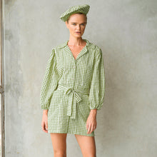Load image into Gallery viewer, The Meghan Mini Gingham Dress, in Olive Green