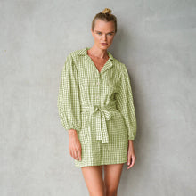 Load image into Gallery viewer, The Meghan Mini Gingham Dress, in Olive Green