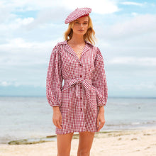 Load image into Gallery viewer, The Meghan Mini Gingham Dress, in Red