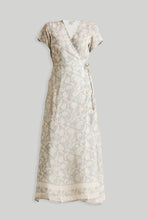 Load image into Gallery viewer, Maxi Wrap Dress in Blue Florals