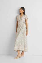 Load image into Gallery viewer, Maxi Wrap Dress in Blue Florals