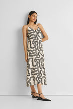 Load image into Gallery viewer, Midi Slip Dress in Black Stripes