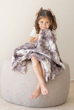 Load image into Gallery viewer, Ultra-Plush Grey Tie Dye Fur Blanket