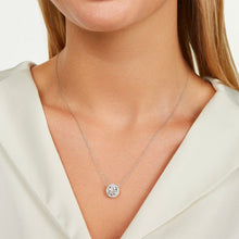 Load image into Gallery viewer, 1.50 CTW AGI Certified Lab-Grown Diamond Halo Pendant Necklace in 14kt White Gold