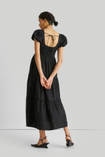 Load image into Gallery viewer, Puff Sleeve Tiered Maxi Dress in Black