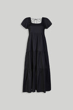 Load image into Gallery viewer, Puff Sleeve Tiered Maxi Dress in Black