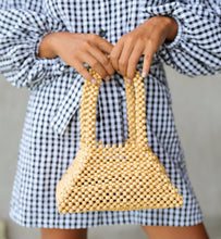 Load image into Gallery viewer, Pyramid Beaded Tote Bag in Toasted Beige