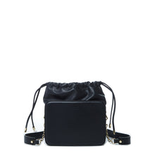 Load image into Gallery viewer, Leather Bucket Bag Black Purse Drawstring Design Medium Size Bag