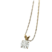 Load image into Gallery viewer, 2.00 CTW Created Moissanite Solitaire Pendant Necklace with 18" Chain - Choice of 14k White or Yellow Gold