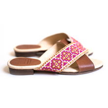 Load image into Gallery viewer, Mona Cross Strap Sandal - Berry