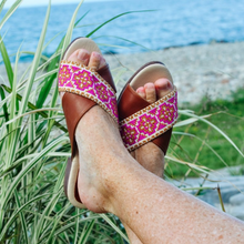 Load image into Gallery viewer, Mona Cross Strap Sandal - Berry