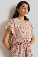 Load image into Gallery viewer, Relaxed Drawstring Floral Dress
