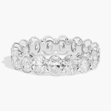 Load image into Gallery viewer, 5.00 CTW Created Moissanite Oval Eternity Band Ring in 14k White Gold Overlay