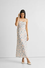 Load image into Gallery viewer, Ruched Floral Strappy Maxi Dress