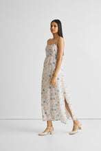 Load image into Gallery viewer, Ruched Floral Strappy Maxi Dress