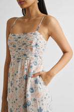 Load image into Gallery viewer, Ruched Floral Strappy Maxi Dress