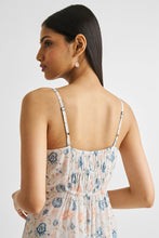 Load image into Gallery viewer, Ruched Floral Strappy Maxi Dress