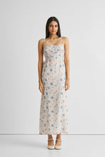 Load image into Gallery viewer, Ruched Floral Strappy Maxi Dress