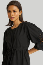 Load image into Gallery viewer, Shirt Dress with Balloon Sleeves in Black