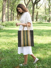 Load image into Gallery viewer, Dora Jute Tote Bag - Multi Navy