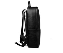 Load image into Gallery viewer, Skald Black Pebbled Leather Backpack | Slim Black Leather Backpack