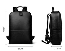 Load image into Gallery viewer, Skald Black Pebbled Leather Backpack | Slim Black Leather Backpack