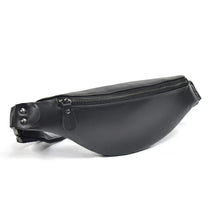 Load image into Gallery viewer, Sigrid Smooth Black Leather Waist Bag | Smooth Black Leather Fanny Pack