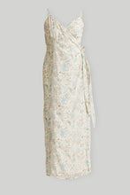 Load image into Gallery viewer, Strappy Wrap Dress in Blue Florals