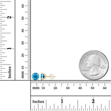 Load image into Gallery viewer, 2.00 CTW Natural Swiss Blue Topaz Stud Earrings in 14K Yellow Gold