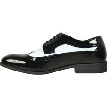 Load image into Gallery viewer, "Telford" Black and White Vangelo Tuxedo Shoes
