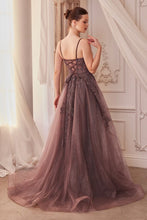 Load image into Gallery viewer, Lace Embellished A-Line Layered Tulle Gown