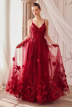Load image into Gallery viewer, Tulle A-Line Floral Appliqued Gown