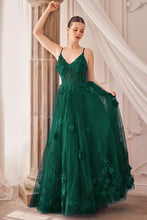 Load image into Gallery viewer, Tulle A-Line Floral Appliqued Gown
