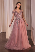 Load image into Gallery viewer, A-Line Cap Sleeve Ball Gown
