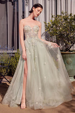 Load image into Gallery viewer, Sage Green Strapless Ball Gown