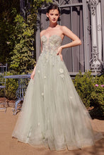 Load image into Gallery viewer, Sage Green Strapless Ball Gown