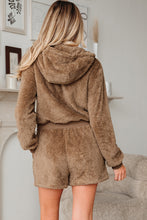 Load image into Gallery viewer, Parchment Zip Up Hoodie Drawstring Shorts Sherpa 2pcs Outfit