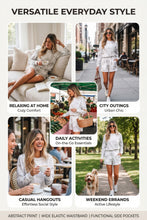 Load image into Gallery viewer, Beige Maple Camo Print Pullover Top and Elastic Waist Casual Short Set