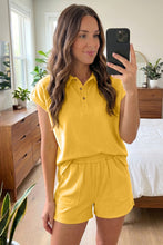 Load image into Gallery viewer, Banana Cream Loose Polo Tee Elastic Waist 2pcs Short Set