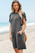 Load image into Gallery viewer, Rose Red Textured Ruffled Flutter Sleeve Mini Dress